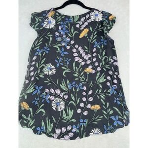 LOFT Black Floral Blouse
